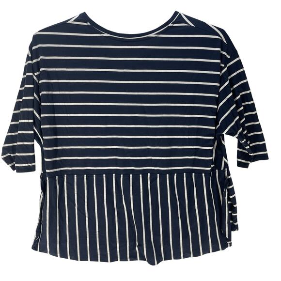 Lane Bryant Top Womens Plus 26 Blue White Striped Relaxed Loose Fit Minimalist - Picture 3 of 7